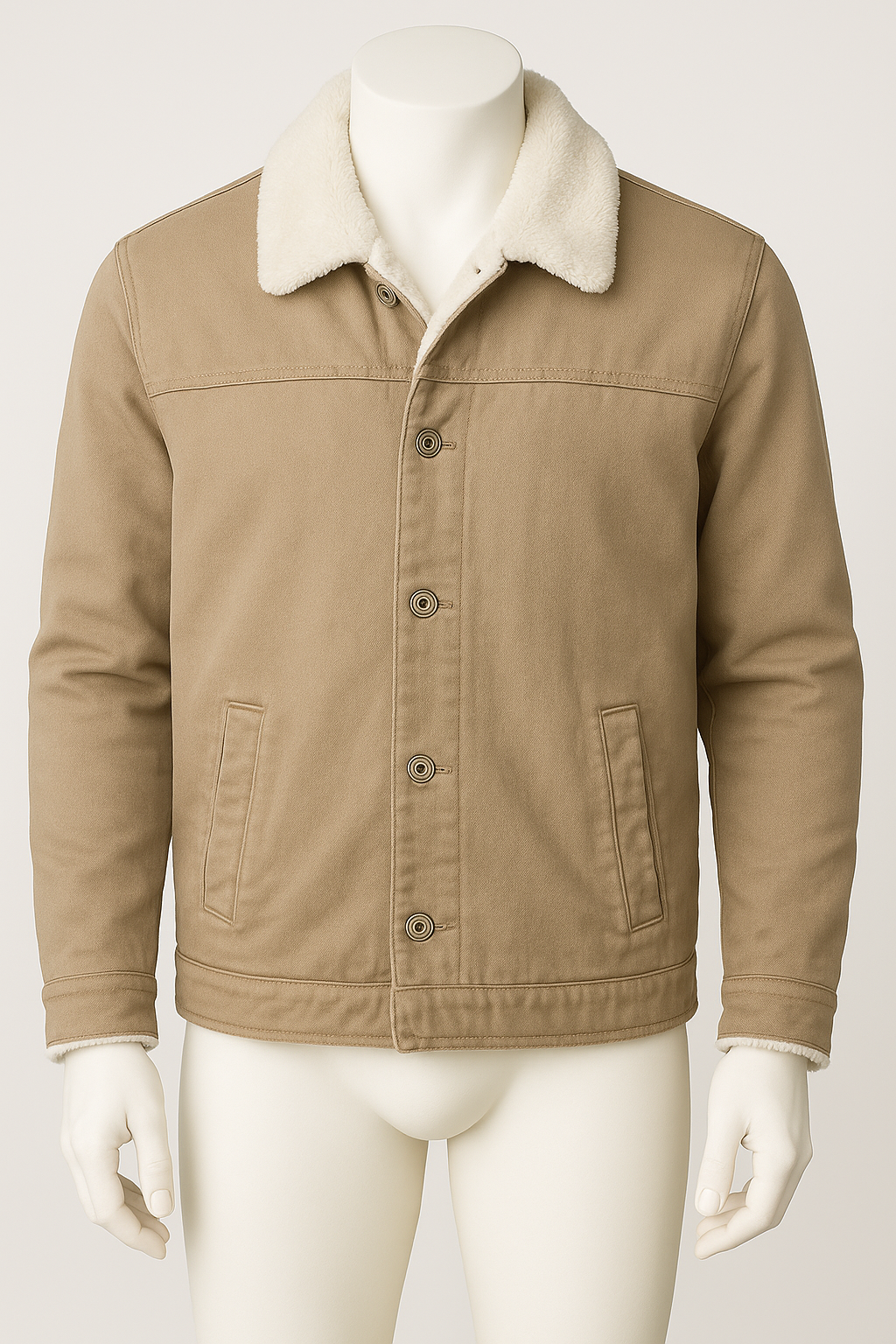 Jaqueta masculina peluciada | Caqui